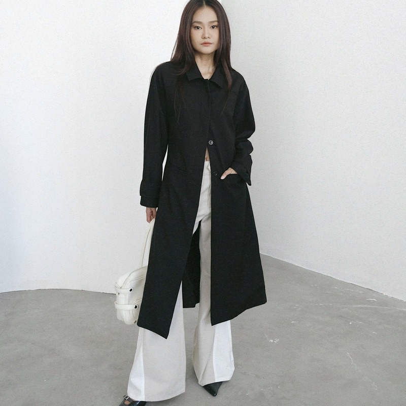 Khoác măng tô kaki dài INTO.EIGHT thiết kế (Emi Coat)