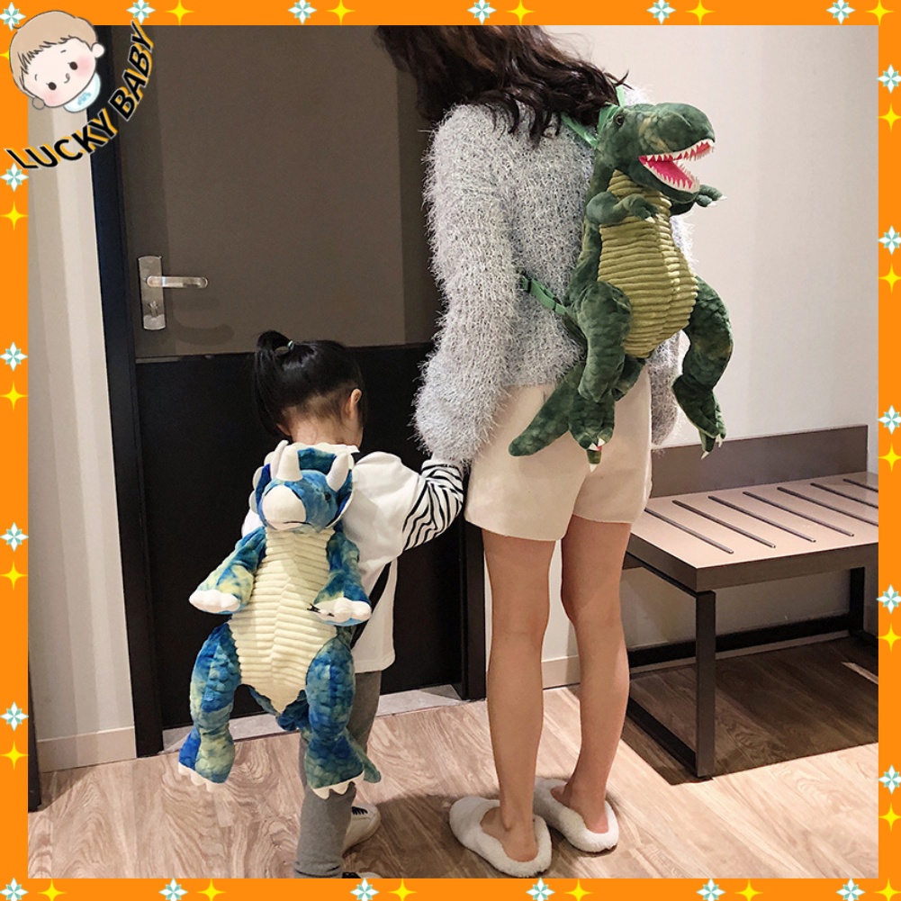 Balo Đi Học / Du Lịch Họa Tiết Khủng Long Hoạt Hình 3d Độc Đáo Sáng Tạo Cho Trẻ Em - 3D mềm mại sang trọng ba động vật dễ thương LUCKYBABY
