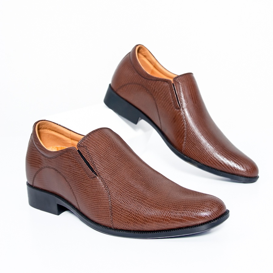 Giày nam lười chất liệu da bò tây độn đế 6 cm đẹp phong cách công sở thiết kế mọi cao cấp bảo hành 5 năm NC05 TIMAN