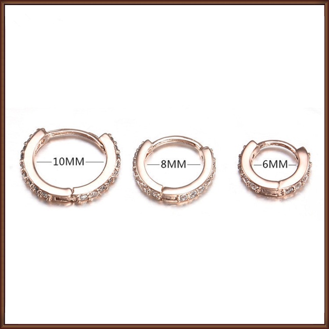 Khuyên Tai Tròn Nhỏ Đính Đá Zircon Thời Trang Cho Nữ