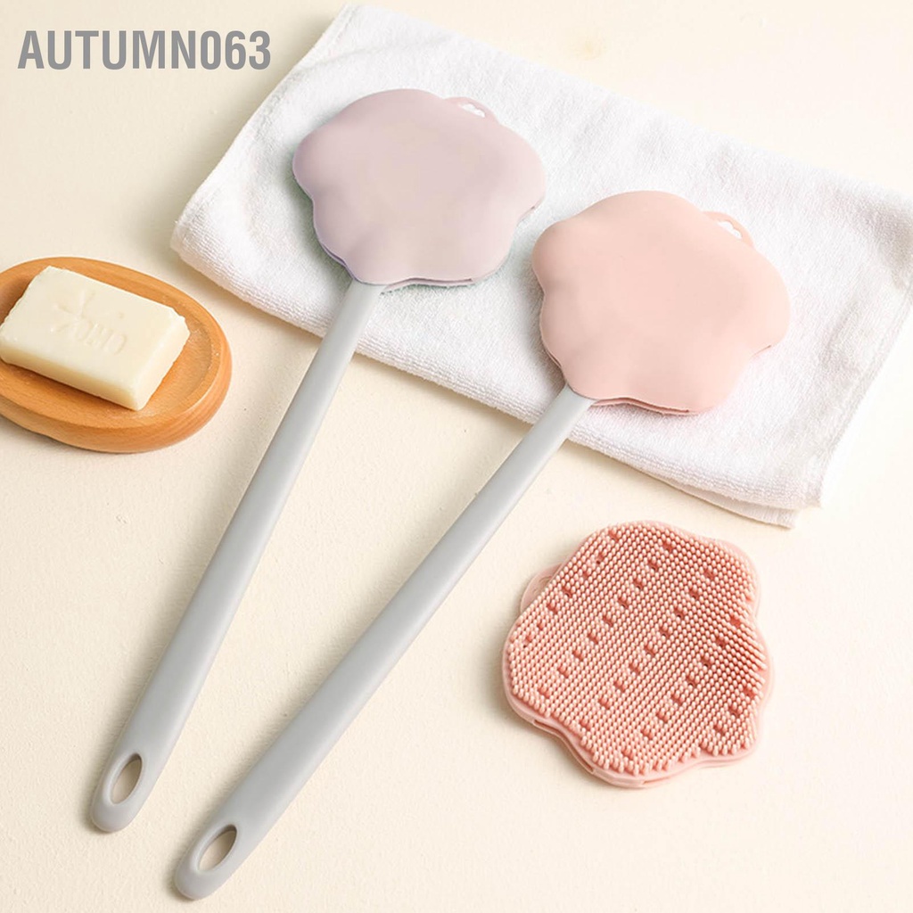 Bàn Chải Tắm Bằng Silicon Tay Cầm Dài Mềm Mại Thoải Mái Tiện Dụng