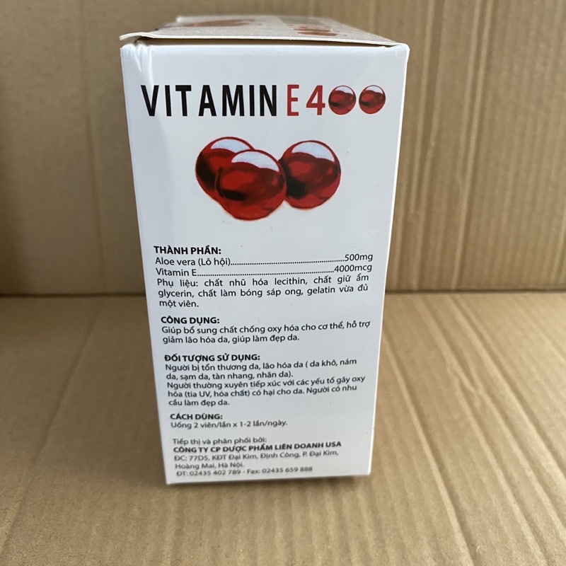 Viên uống sáng da VITAMIN E ĐỎ - Vitamin E400 - Vitamin E 400iu - Vitamin E 400 Hộp 100 viên giúp làm sáng da,mịn da | BigBuy360 - bigbuy360.vn