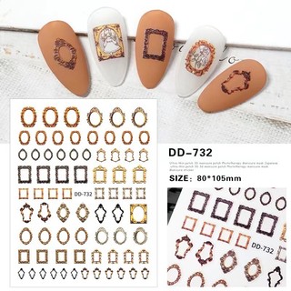 Sticker miếng dán móng tay sticker họa tiết khung ảnh
