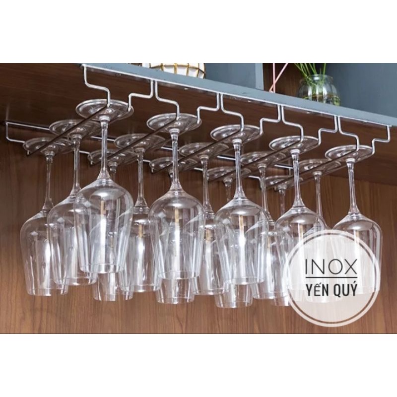 GIÁ KỆ ĐỠ TREO LY 5 HÀNG SÂU 34 BẮT TRẦN TỦ BÓNG ĐẸP