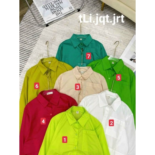 💥Sơ Mi Thô Croptop Tay dài