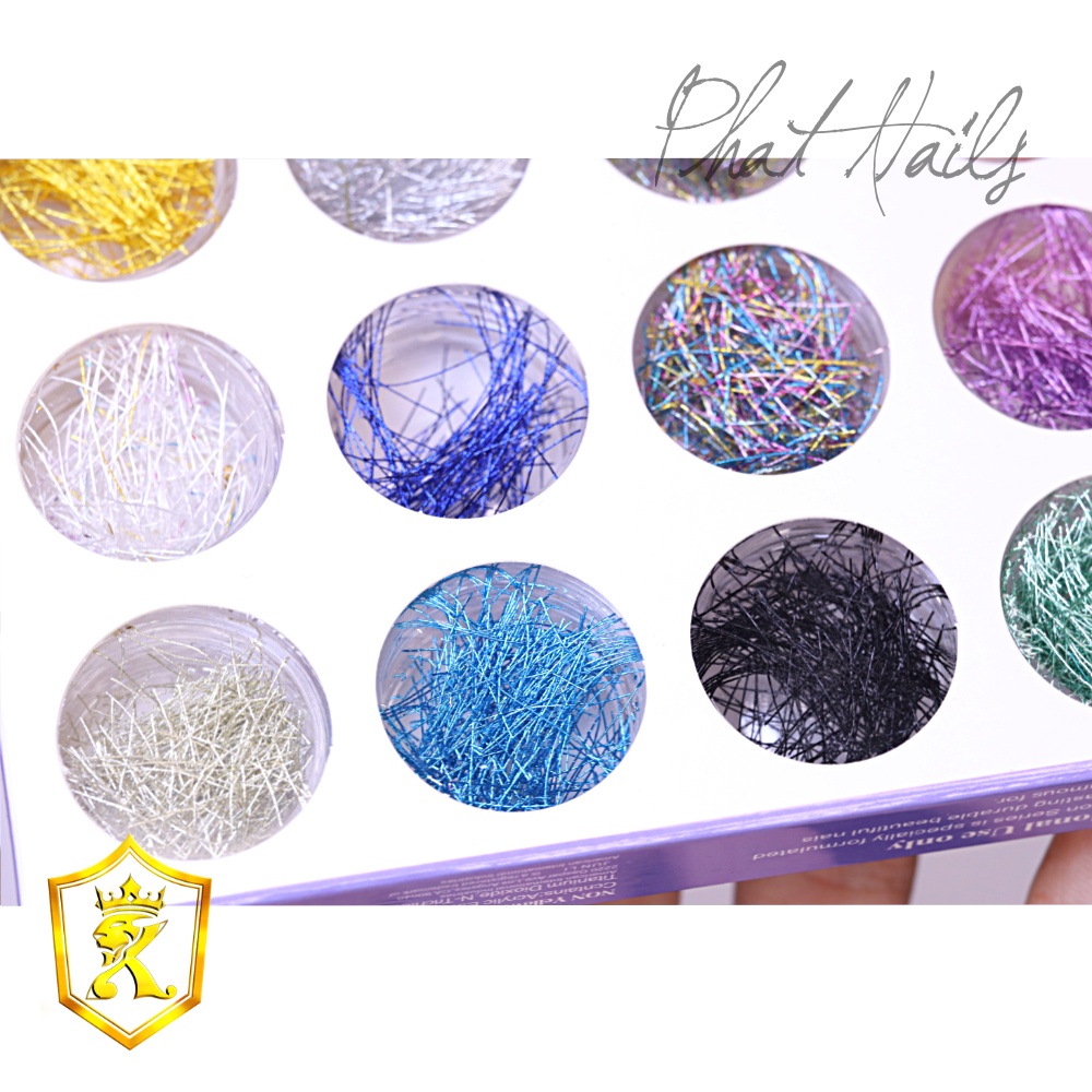 Set nhũ sợi trang trí 12 màu