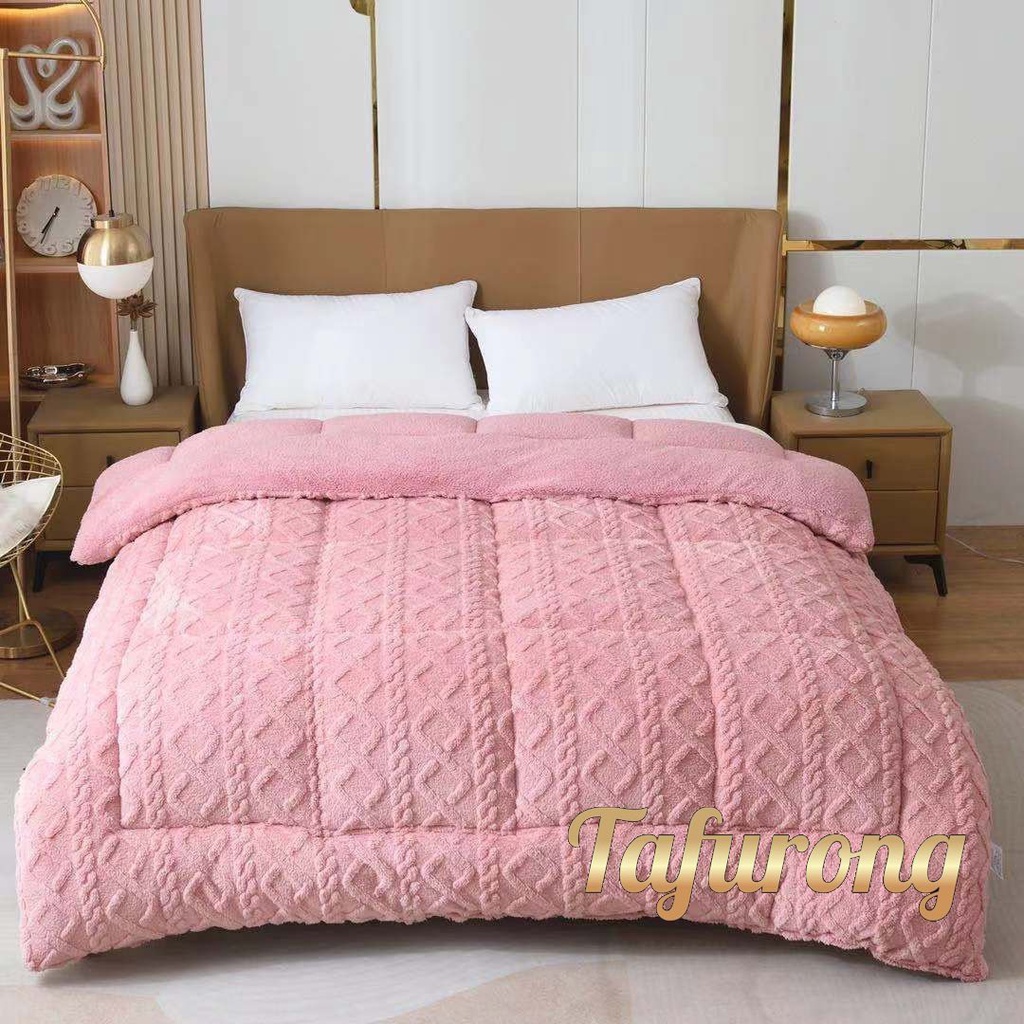 Chăn Lông Cừu , Chăn Phong Cách Hàn Quốc Tafurong Kích Thước 2Mx2M3 Nặng 4Kg