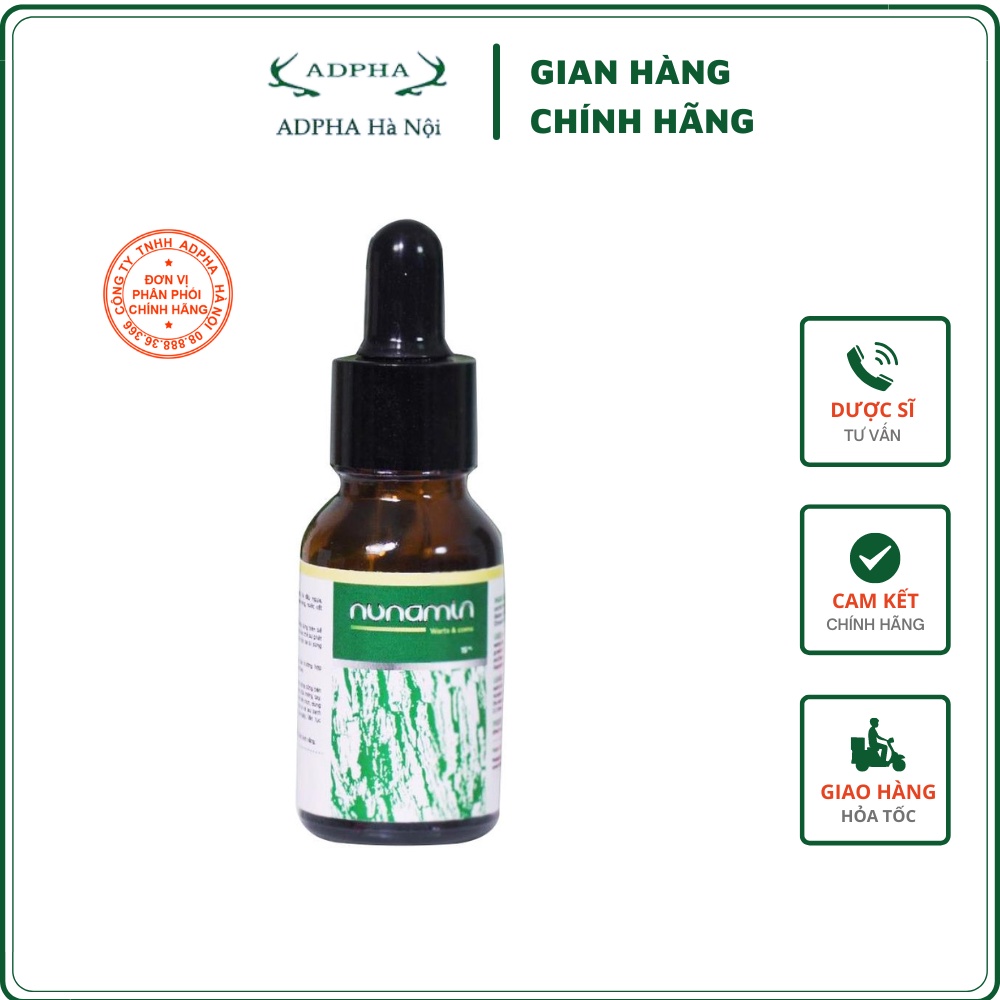 Nunamin Warts & Corns 15ml - Chuyên dùng cho Mụn Cóc, Mụn Cơm, Mụn Thịt, Mắt Cá, Chai Chân...(Hàng chính hãng)