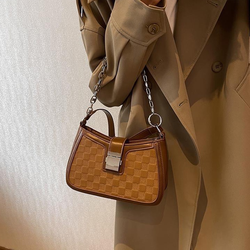 Túi đeo chéo IELGY họa tiết sọc ca rô thời trang trẻ trung dành cho nữ