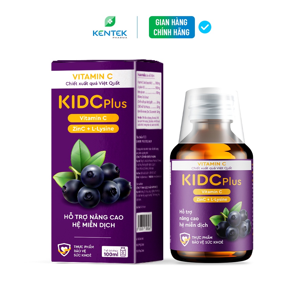 Siro Kid C Plus bổ sung vitamin C & kẽm tăng đề kháng dành cho trẻ em (Chai 100ml)
