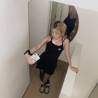 Đầm ngắn SLC dây chéo (mini dress) - Đen