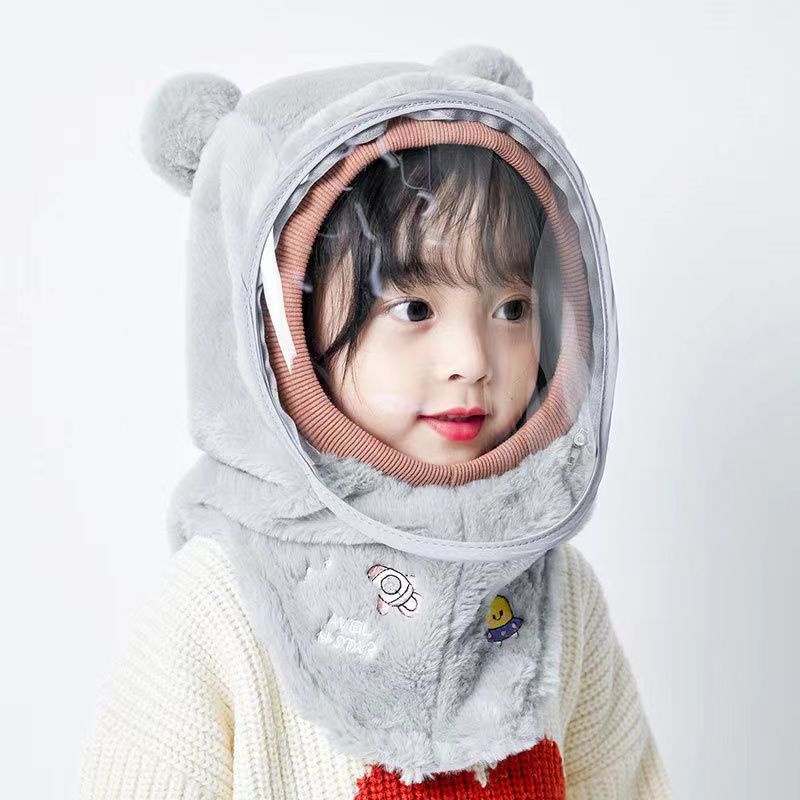 Mũ em bé mùa đông ấm khăn quàng cổ mũ có kính cho bé