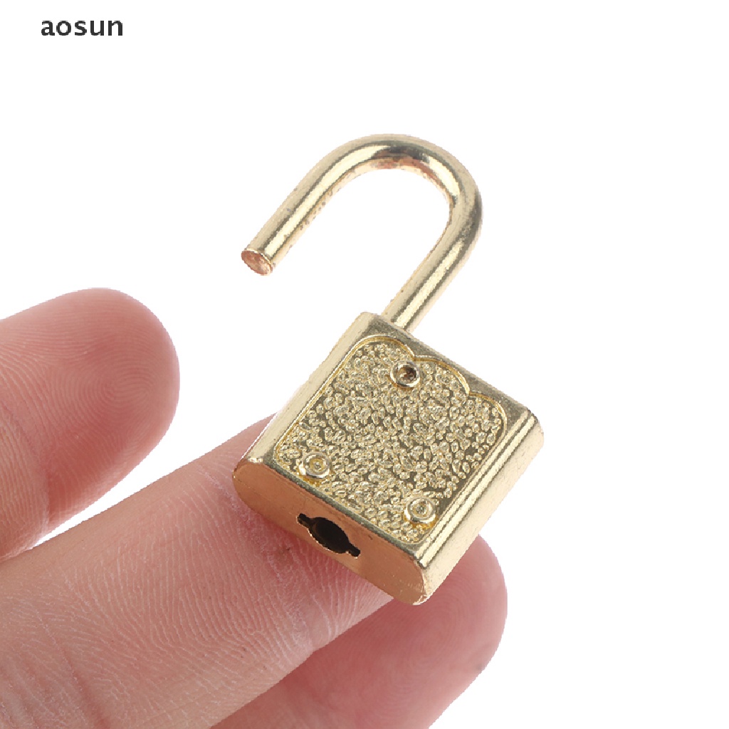 Aosun 1 Set Ổ Khóa Hành Lý Hình Chữ Nhật Kèm Chìa Khóa Cho Nhật Ký Sách Trang Sức Hộp EN