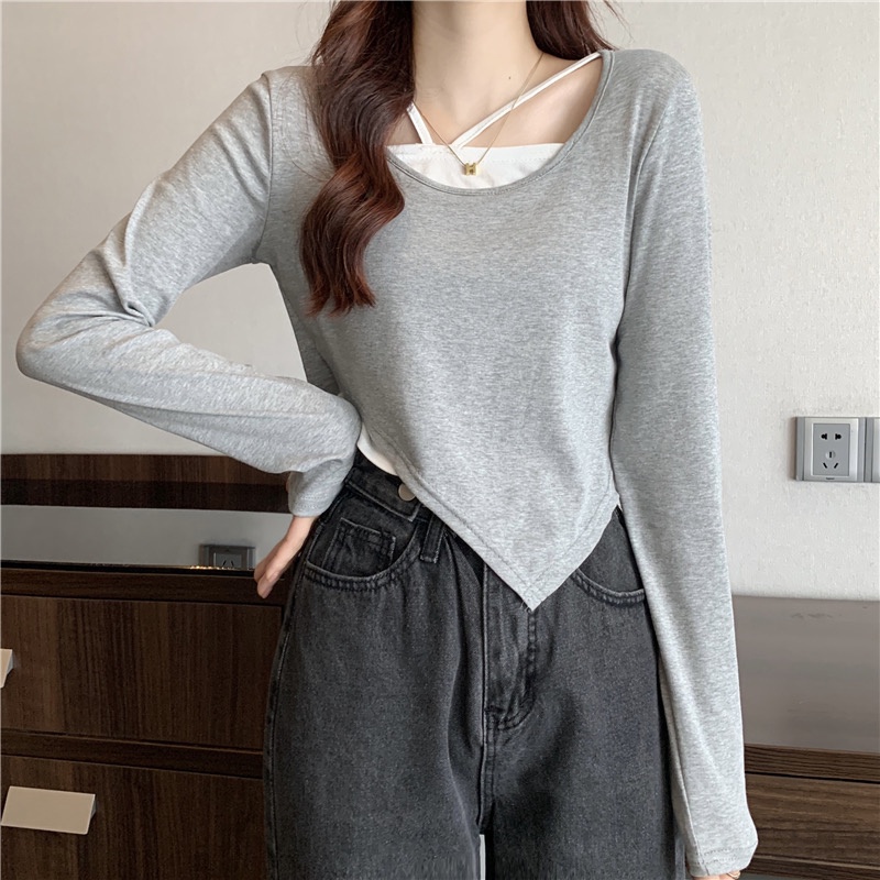 Áo Thun Tay Dài Dáng Rộng Thiết Kế Độc Đáo Thời Trang Mùa Xuân Cho Nữ