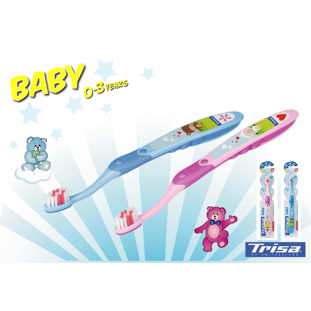 Combo 4 Bàn Chải Đánh Răng Trẻ Em Trisa Baby Dành Cho Bé 0 - 3 Tuổi