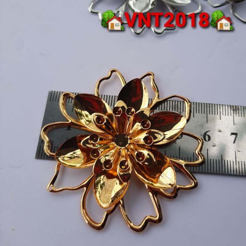 Mẫu hoa kim loại 3D cao cấp 2 lớp