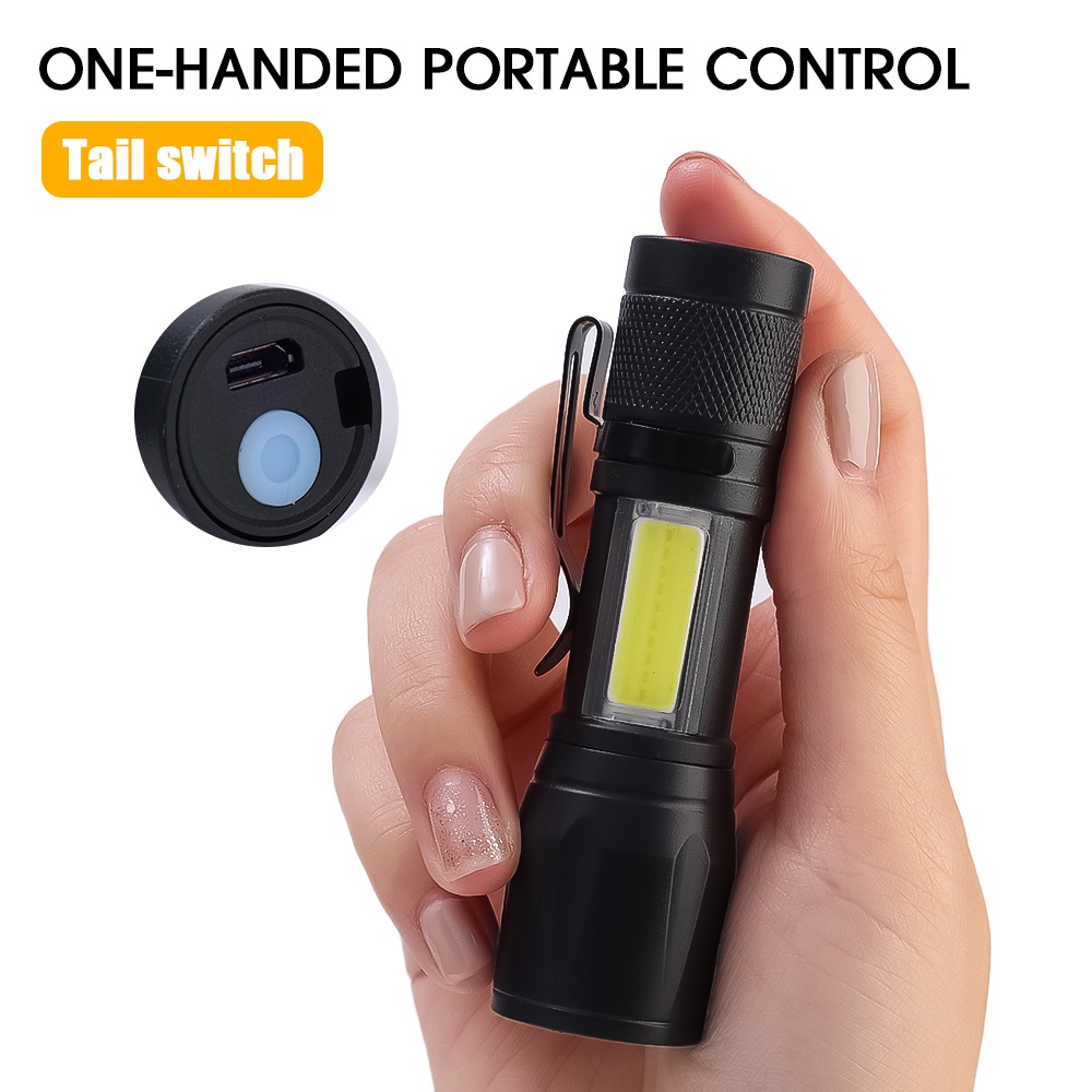 Đèn Pin 8 Cob 3 Chế Độ Sạc Nhanh Usb Chống Thấm Nước Dùng Khi Đi Cắm Trại Ngoài Trời