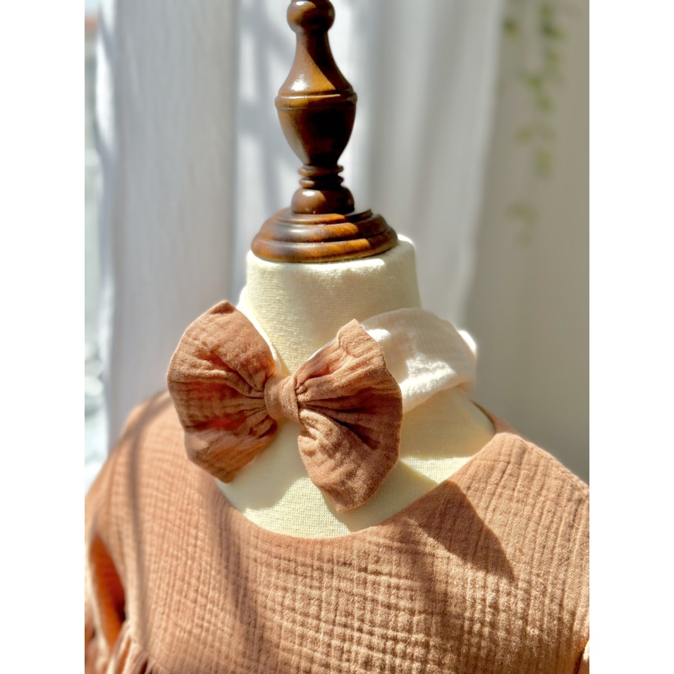 CouCou Turban/Băng đô nơ đáng yêu cho bé gái chất liệu vải xô Muslin by CouCou