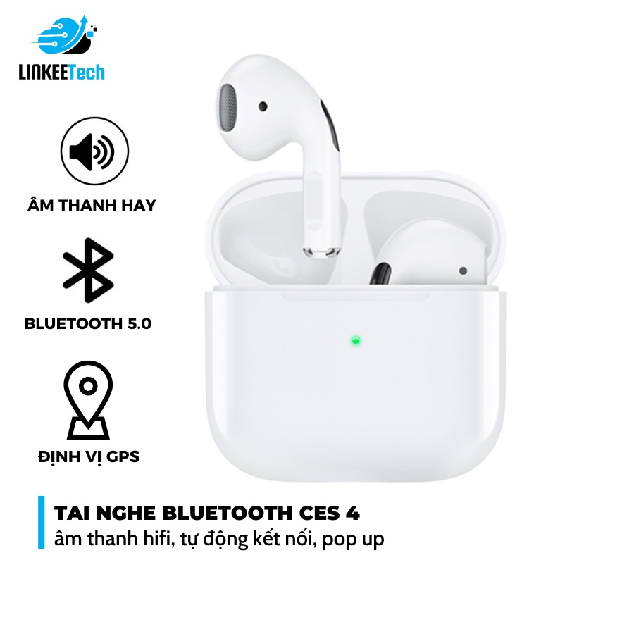 Tai Nghe Bluetooth Không Dây CES4 Âm To Mic Rõ Pin Trâu Cảm Ứng Chạm Định Vị Đổi Tên- Linkeetech