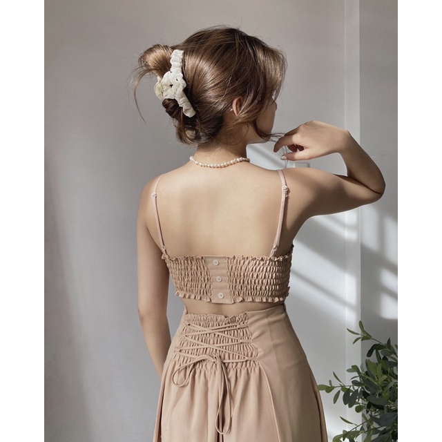 Váy xếp ly dài form xoè
