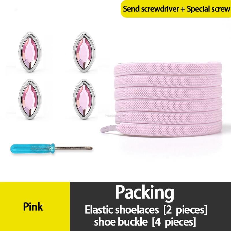 Dây Giày Đính Đá Nhiều Màu Sắc Co Giãn Không Cần Buộc Dành Cho Người Lớn Và Trẻ Em Mới