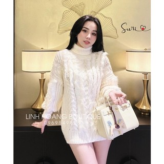 Áo len pha lông cổ lọ siêu hot loại 1