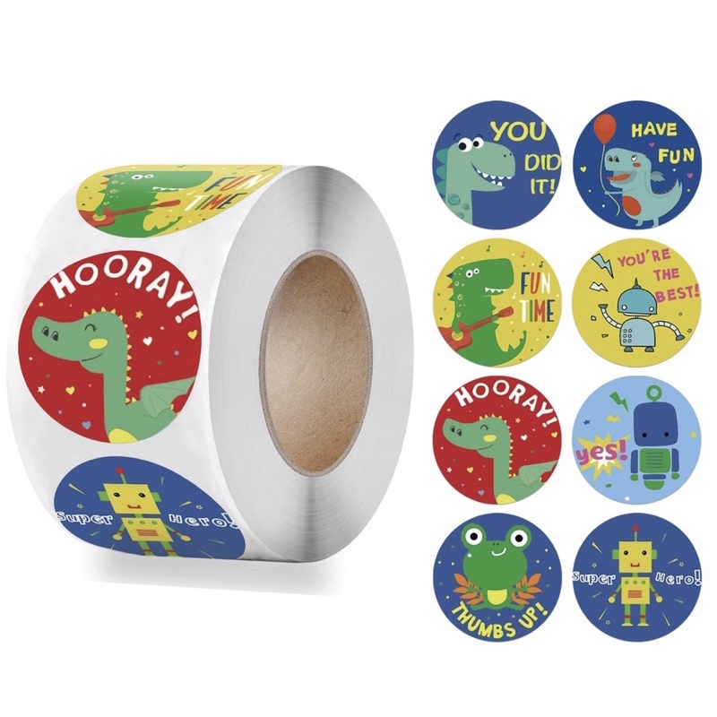 500 stickers dán hình khủng long