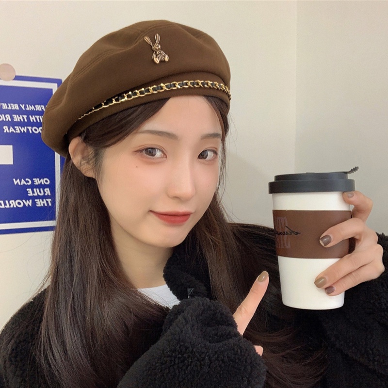 Mũ Beret Lông Thỏ Dễ Thương Xinh Xắn Cao Cấp