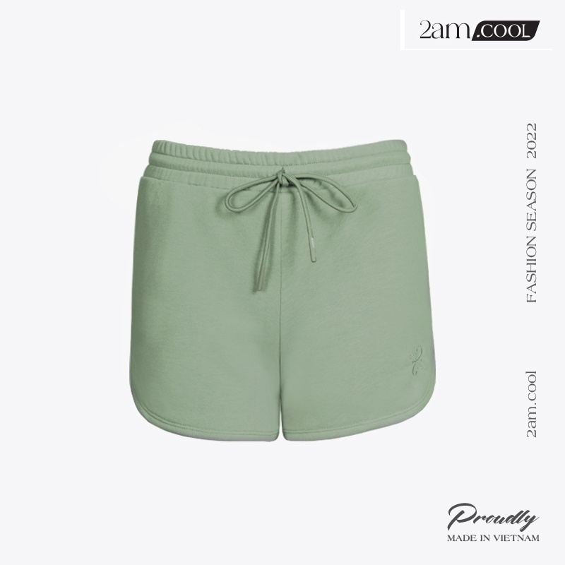 Quần Short Cạp Chun Chất Liệu Cotton Kiểu Trơn Phong Cách Thể Thao 2AM