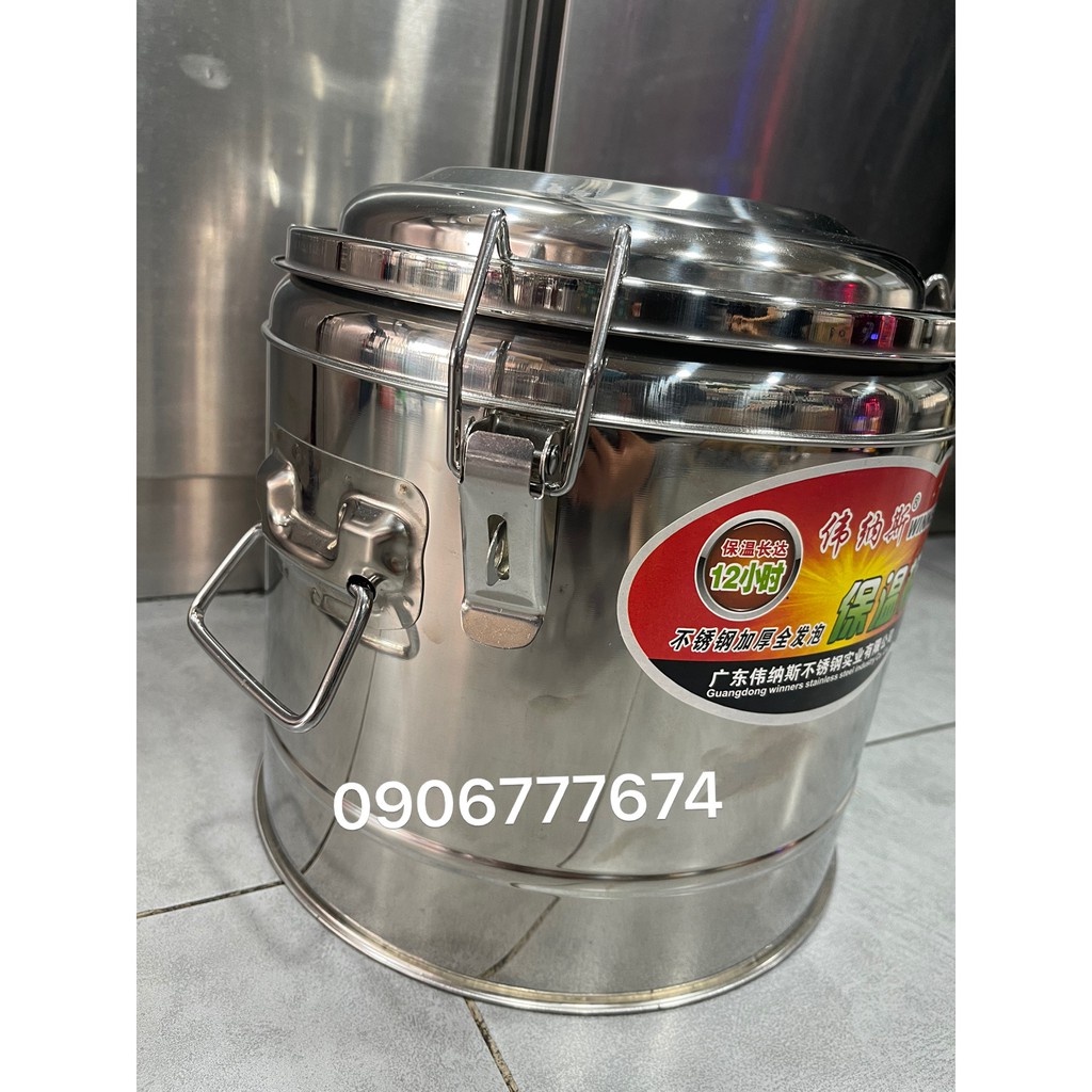 Bình ủ cháo giữ nhiệt không vòi Inox sáng bóng đẹp mắt