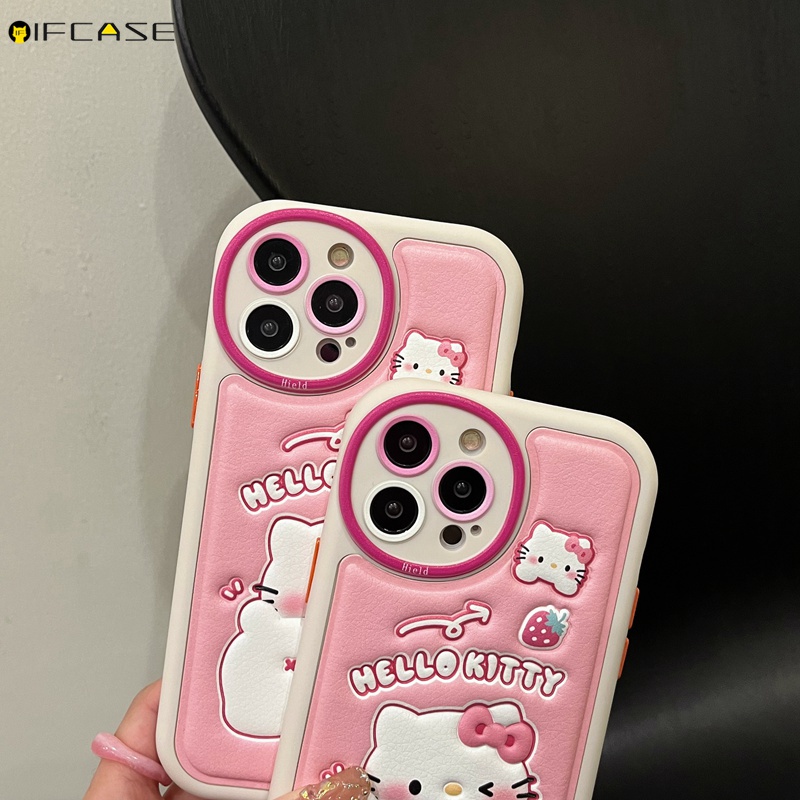 Ốp Điện Thoại Da Mềm Chống Sốc Hình Mèo Hello Kitty 3D Cho iPhone 14 Plus 14 13 12 11 Pro Max