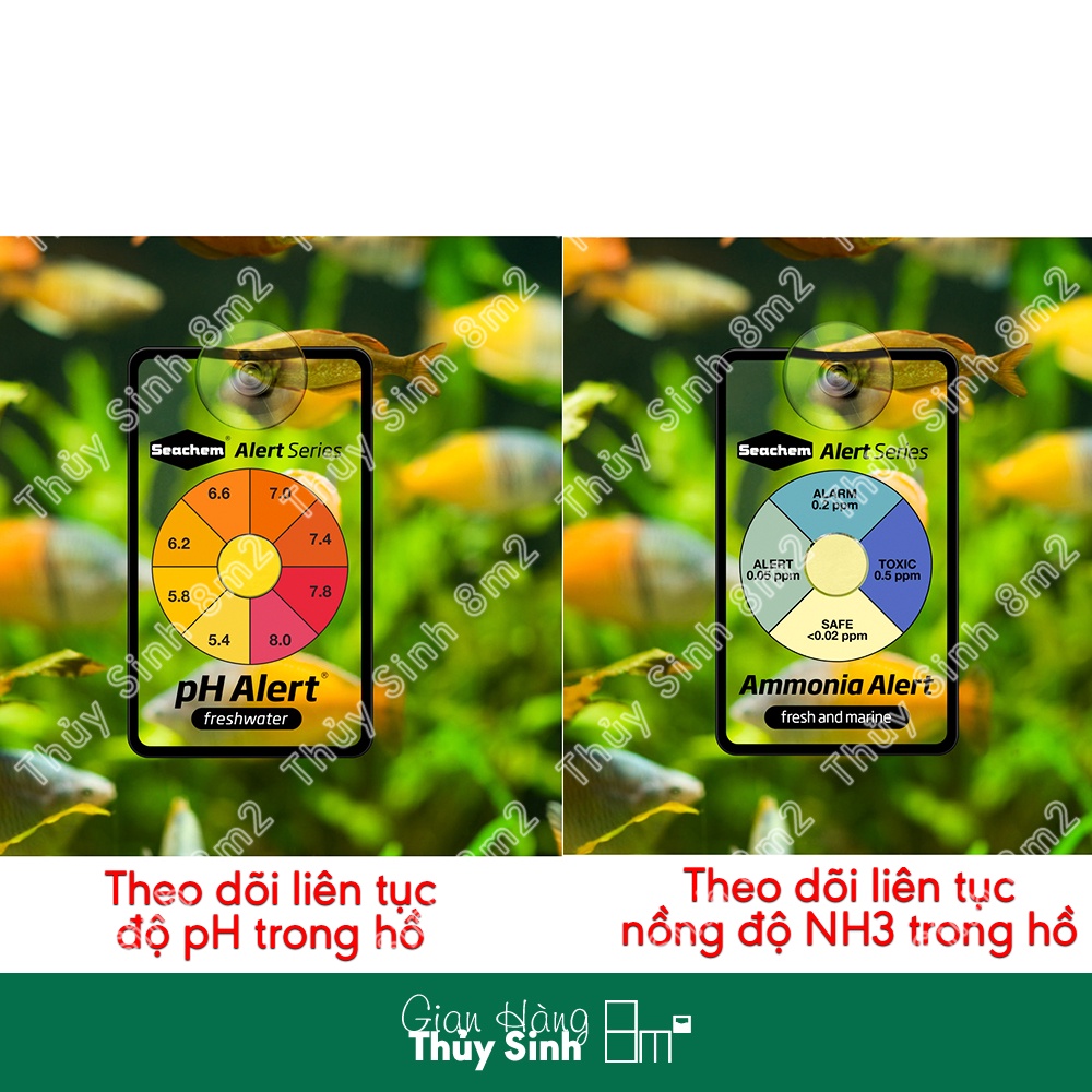 SEACHEM Alert Combo | Theo Dõi Độ PH, và NH3  Liên Tục Trong Hồ | 8m2