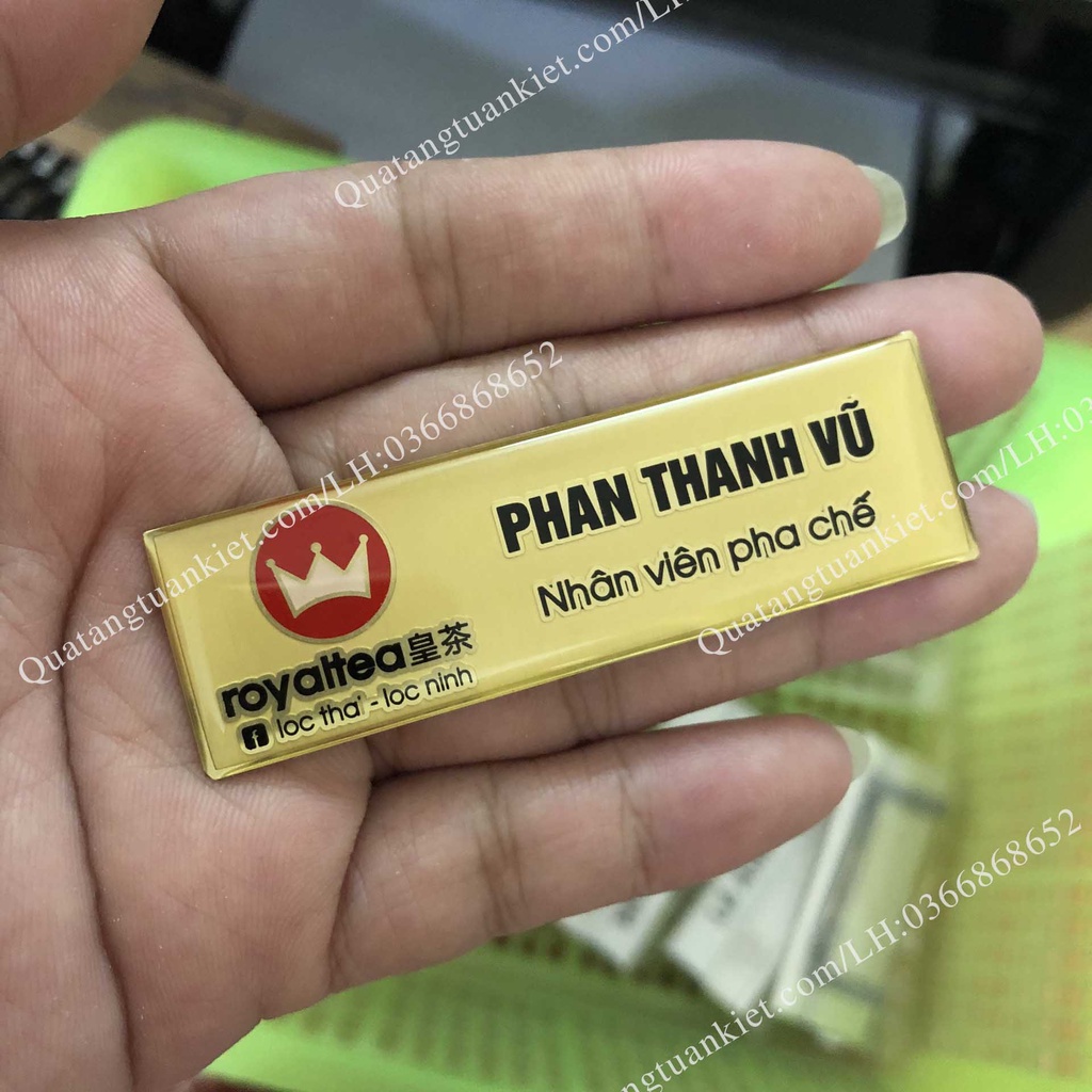 Bảng tên nhân viên đồng ăn mòn cao cấp - in theo yêu cầu