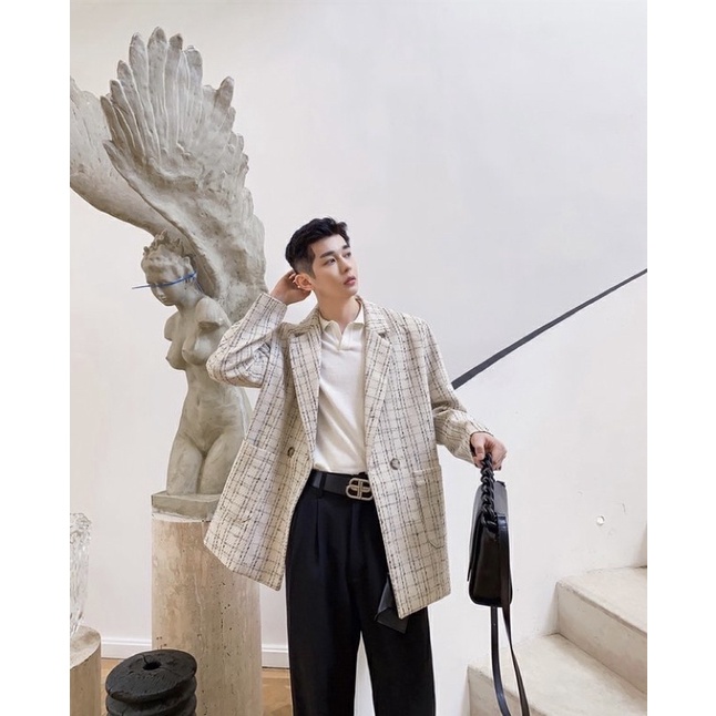 ÁO KHOÁC DẠ TWEED DÁNG BLAZER DÀNH CHO NAM |TAHISHOP|