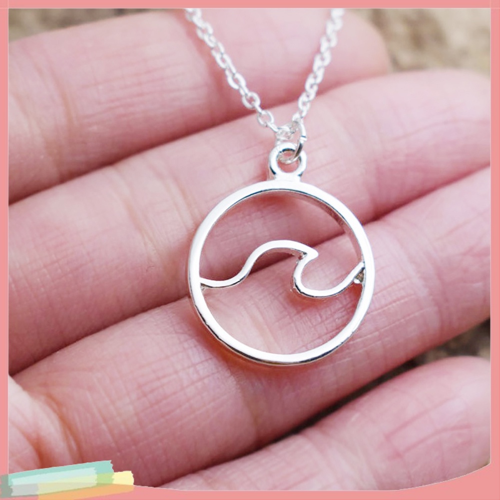 Dây chuyền hợp kim mặt hình sóng biển hợp thời trang cho nữ