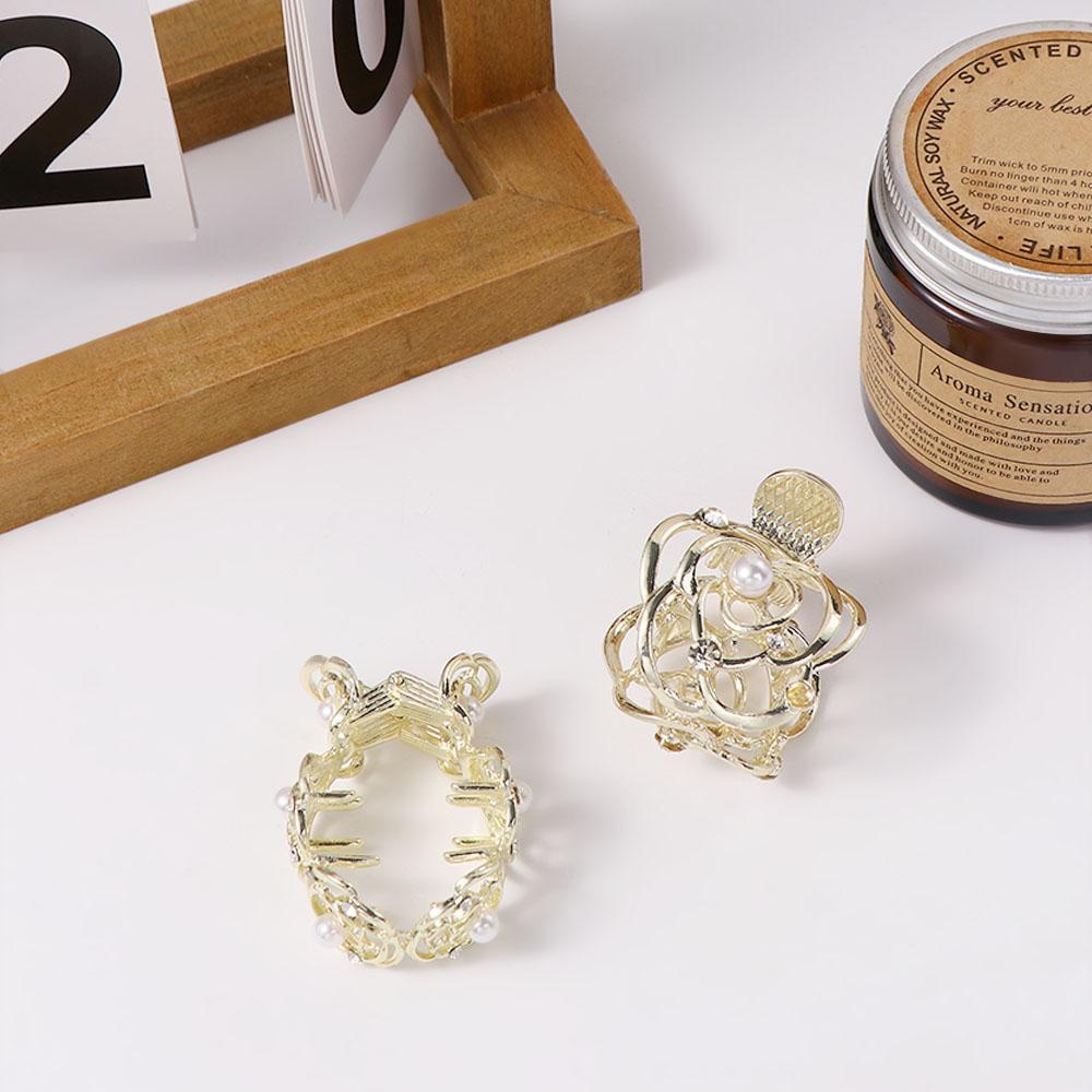 Kẹp Tóc Càng Cua Đính Hoa Hồng Lấp Lánh Sang Trọng