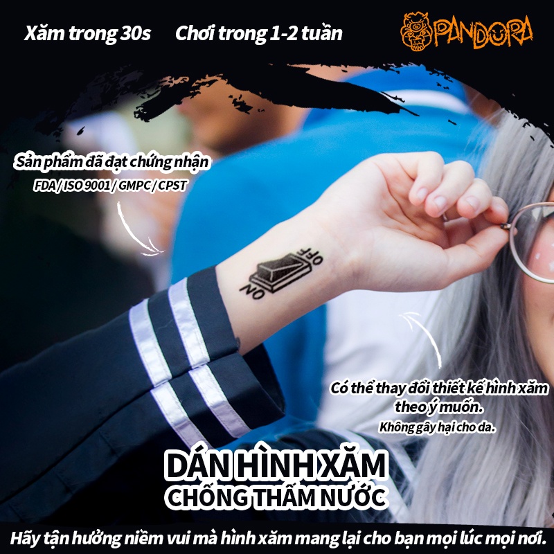 Hình Xăm Dán  cute Tạm Thời Chống Nước  Ngày Thích hợp cho cả nam và nữ SDD-10 PANDORA Magic Tattoo