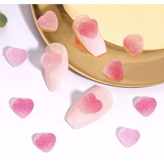 Charm nail trái tim kẹo ngọt-set 5 viên