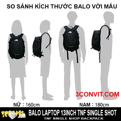 Balo thời trang laptop 13INCH TNF Single Shot