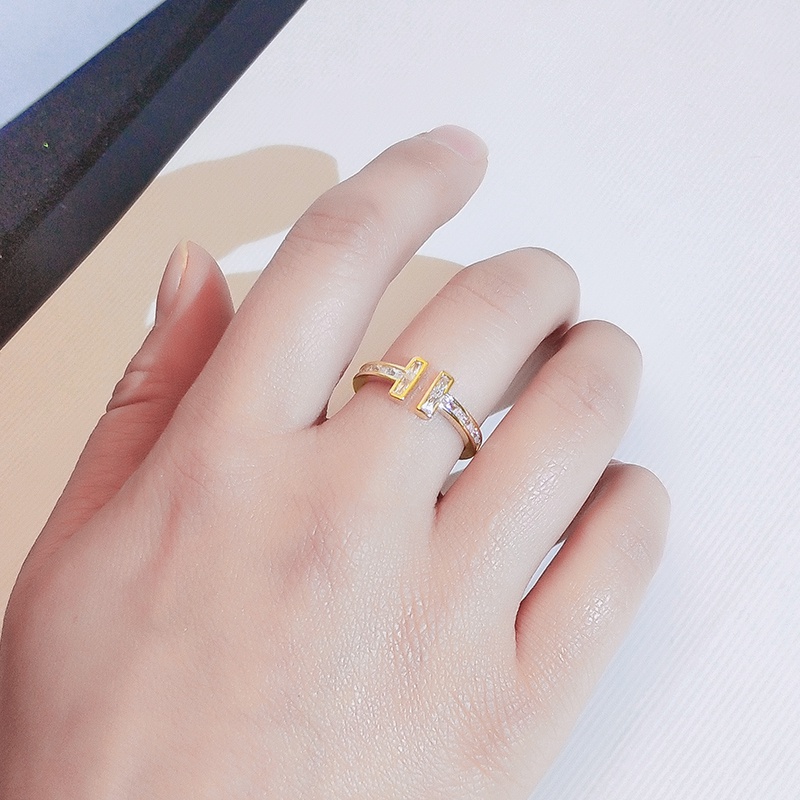 [Jiudoulan] Nhẫn Hở Đính Đá Zircon Sáng Bóng Thời Trang Hàn Quốc Cao Cấp Cho Nữ