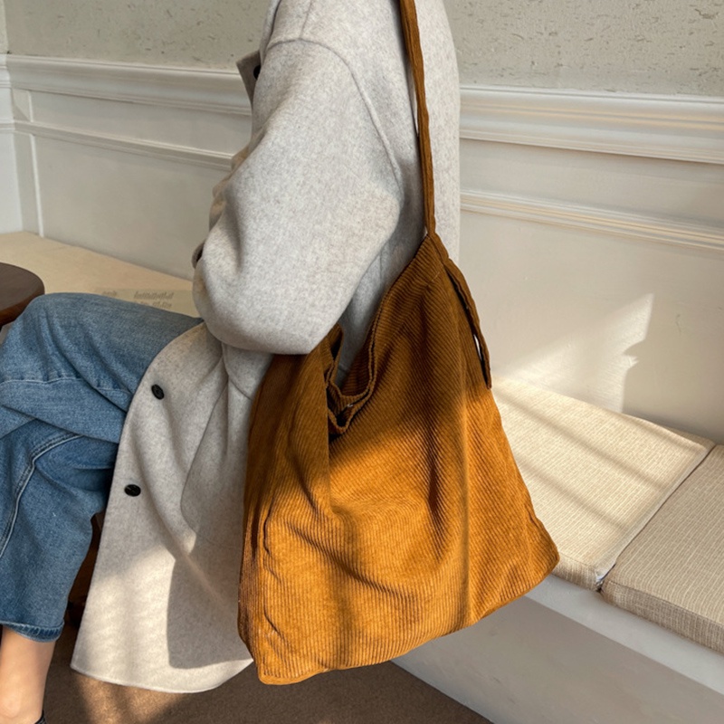 Túi Đeo Vai Cỡ Lớn Bằng Flannel Thiết Kế Đơn Giản Thời Trang Cho Nữ