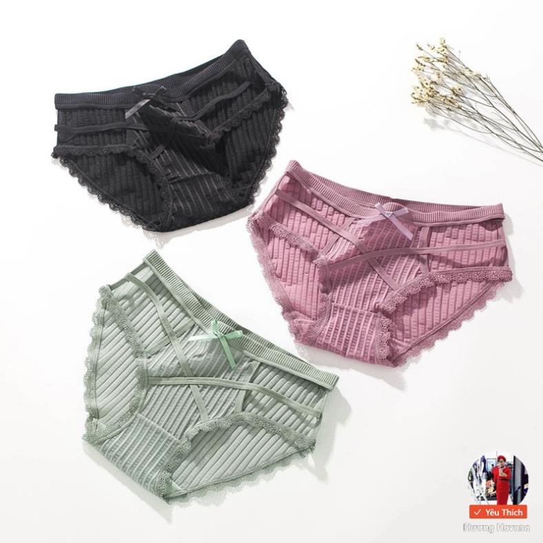 Quần lót nữ gân tăm khoét hông đan dây cách điệu - quần chip nữ tiểu thư sexy FLQ65