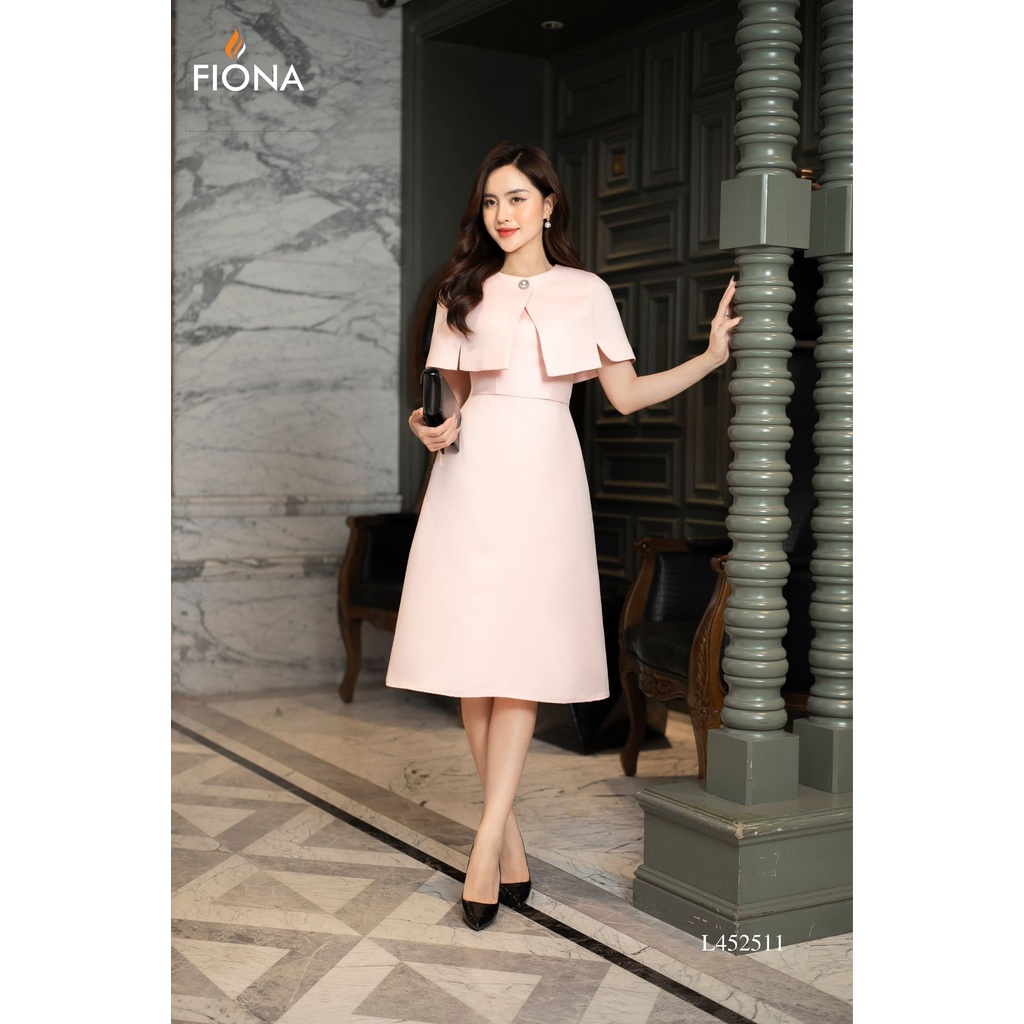 Đầm dự tiệc FIONA váy thiết kế nữ dáng ôm A cổ tròn kết hợp cùng áo khoác ngoài sang trọng trẻ trung L452511