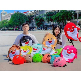 Balo cá mập baby shark đựng nón bảo hiểm và vật dụng cá nhân nhiều màu sắc chính hãng poc
