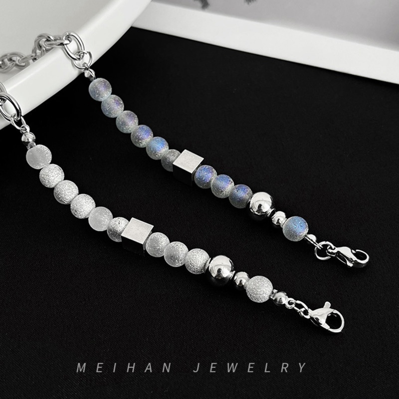 Vòng Tay Chuỗi Hạt Vuông Khâu Họa Tiết Bầu Trời Đầy Sao Thời Trang Cá Tính Cho Nam Và Nữ