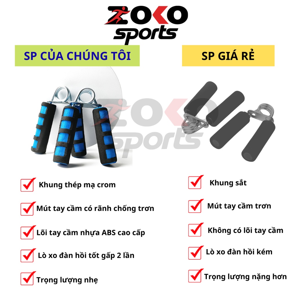 Kìm bóp tay, kìm tập cơ tay chữa A giá tốt chất liệu kim loại bọc mút êm ái - ZOKO SPORT