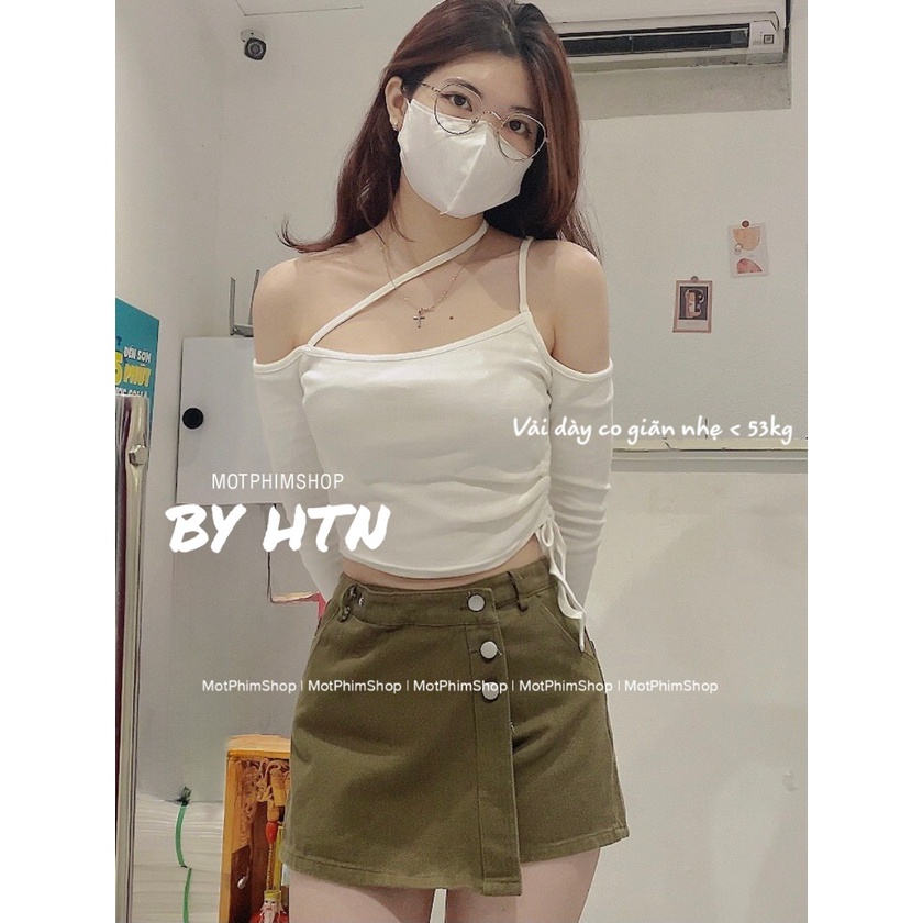 ÁO HỞ VAI S75, áo dây rút phối nhiều kiểu dáng