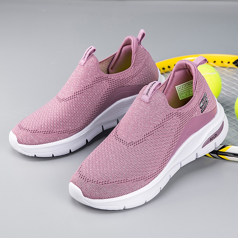 Hàng Có Sẵn Giày Thể Thao Skechers_ GOWALK ArchFit Đế Mềm Nhẹ Thoáng Khí Phối Ren Đơn Giản Cho Nữ