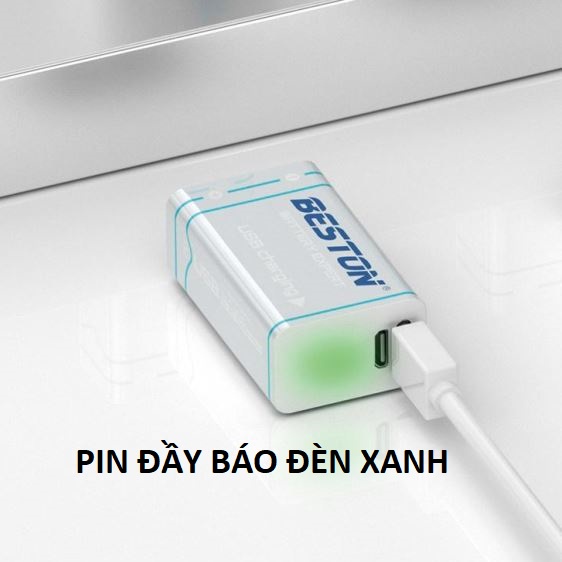 Pin sạc 9V BESTON Lithium sạc trực tiếp USB micro/Type-C dùng cho mic karaoke, đồng hồ đo điện, máy nghe nhạc, đèn pin