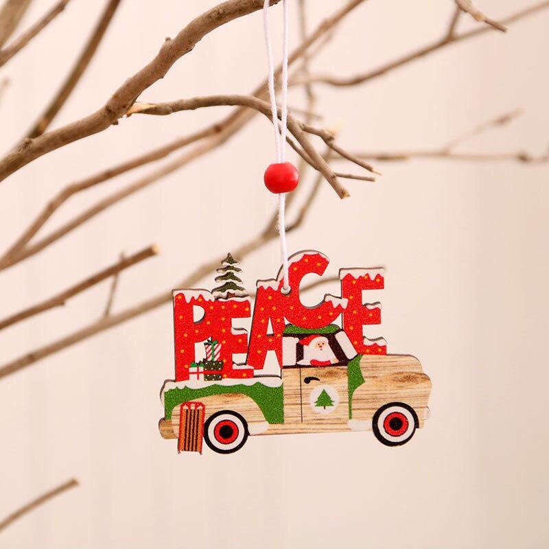 Tấm gỗ nhiều hình treo trang trí noel, tấm gỗ treo trang trí nhà cửa, cây thông giáng sinh